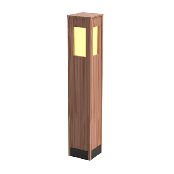 Pemco Lighting PMBWC8 Western Red Cedar Square Wood Bollard Light 5 Additional Image 5