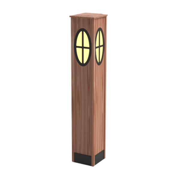 Pemco Lighting PMBWC8 Western Red Cedar Square Wood Bollard Light 6 Additional Image 6