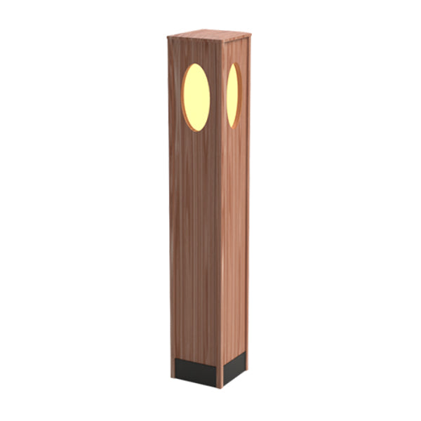Pemco Lighting PMBWC8 Western Red Cedar Square Wood Bollard Light 8 Additional Image 8