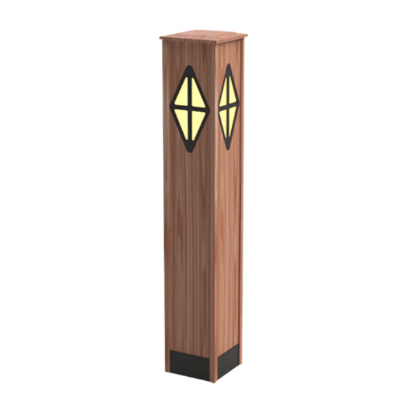 Pemco Lighting PMBWC8 Western Red Cedar Square Wood Bollard Light 9 Additional Image 9