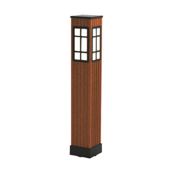 Pemco Lighting PMBYP6 Yellow Pine Square Wood Bollard Light 1 Additional Image 1