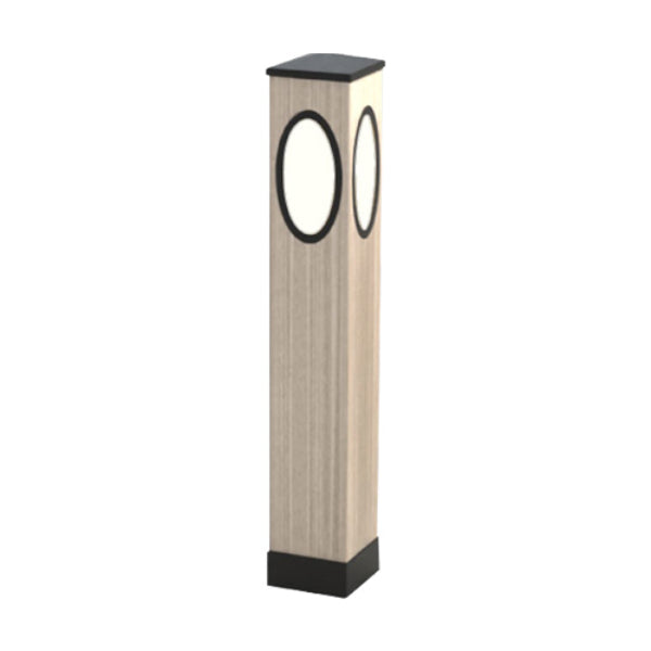 Pemco Lighting PMBYP6 Yellow Pine Square Wood Bollard Light 2 Additional Image 2