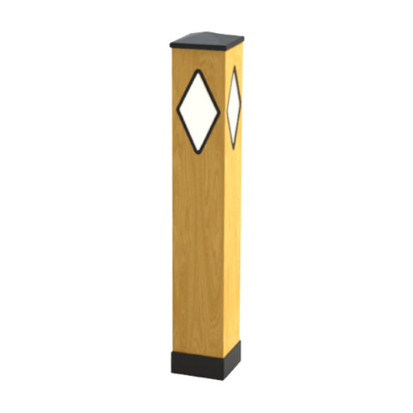 Pemco Lighting PMBYP6 Yellow Pine Square Wood Bollard Light 3 Additional Image 3
