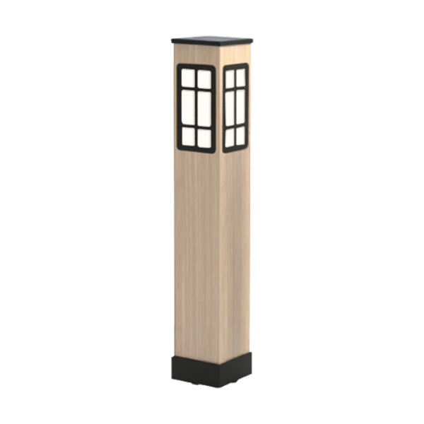 Pemco Lighting PMBYP6 Yellow Pine Square Wood Bollard Light 