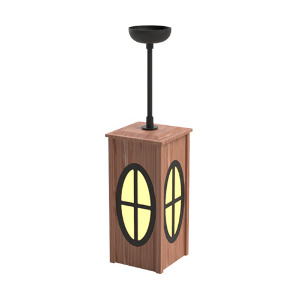 Pemco Lighting PMPWC8 Western Red Cedar Square Wood Wall Pendant 1 Additional Image 1