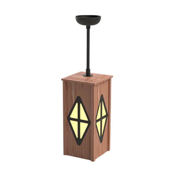 Pemco Lighting PMPWC8 Western Red Cedar Square Wood Wall Pendant 2 Additional Image 2