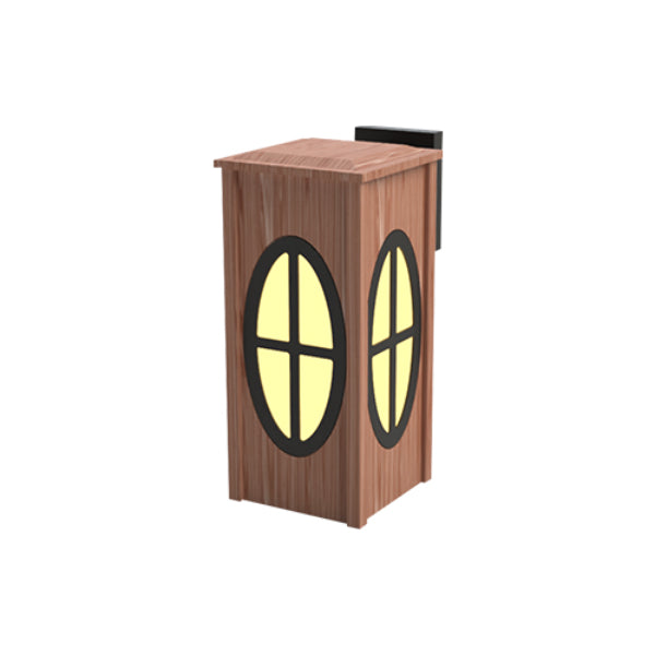 Pemco Lighting PMWWC8 Western Red Cedar Square Wood Wall Mount 1 Additional Image 1