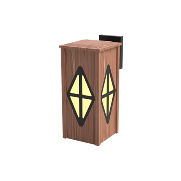 Pemco Lighting PMWWC8 Western Red Cedar Square Wood Wall Mount 2 Additional Image 2