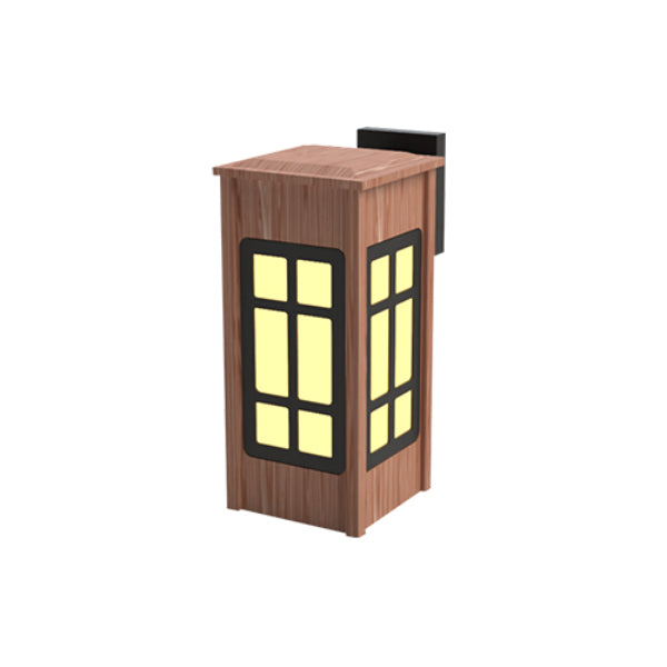 Pemco Lighting PMWWC8 Western Red Cedar Square Wood Wall Mount 3 Additional Image 3