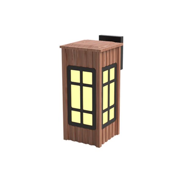 Pemco Lighting PMWWC8 Western Red Cedar Square Wood Wall Mount 