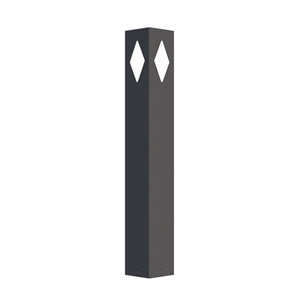 PMBSDI Square Bollard Light W/ Diamond Windows 