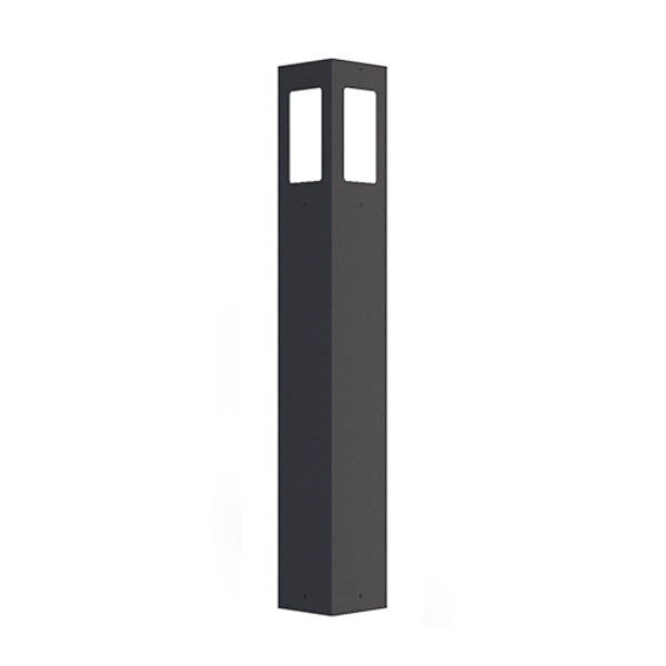 PMBSRE Square Bollard Light W/ Rectangle Windows 