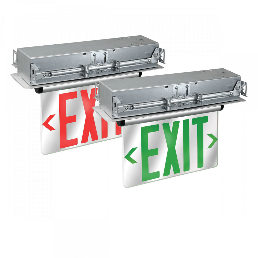 SLG Lighting LED Exit Sign - Edge Lit Recessed Mount 1