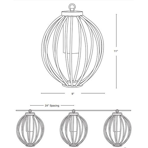 SPJ Lighting SPJ-BC9 LED Hanging Light 8-15V