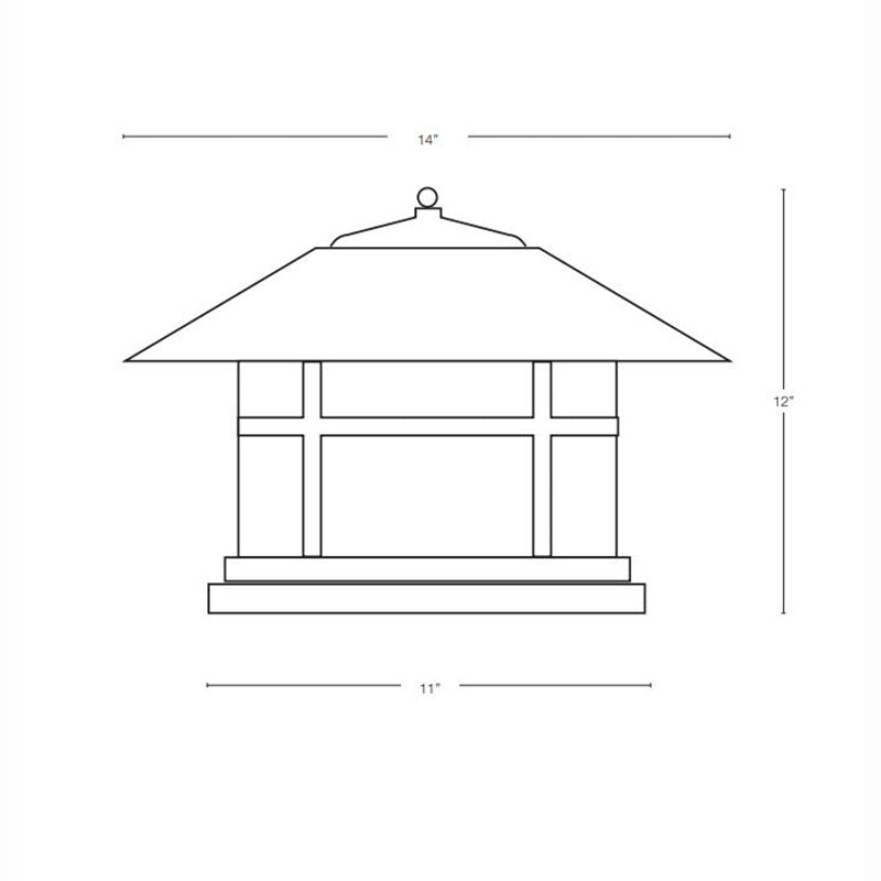 SPJ Lighting SPJ43-06A 8W 14 Inch Dia.Round Column Mount Lantern