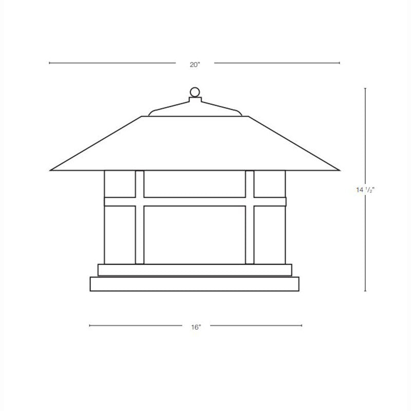 SPJ Lighting SPJ43-06B 8W 20 Inch Dia Round Column Mount Lantern