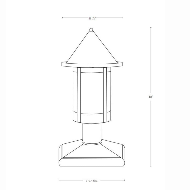 SPJ Lighting SPJ44-01C 8W 18 Inch Column Mount Lantern