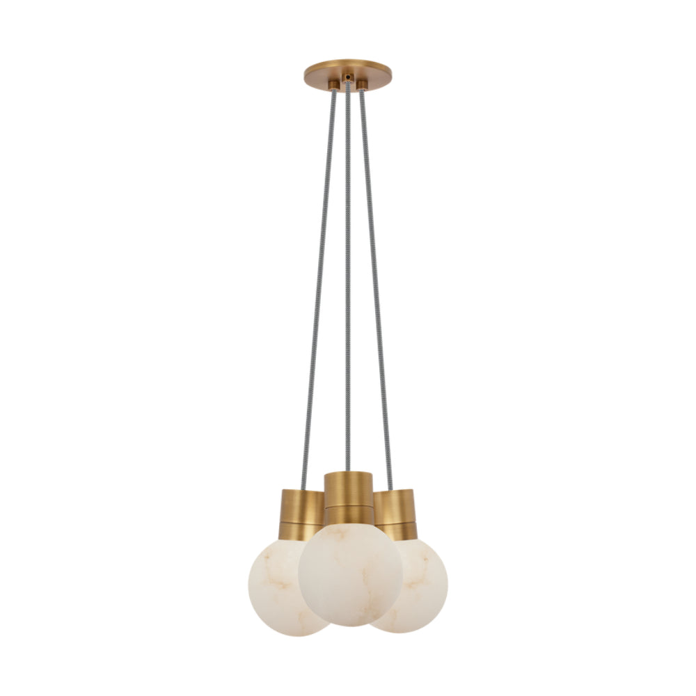 Visual Comfort Mina Alabaster 3-Light Small Chandelier