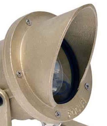 Angled Shroud Accessory for Focus Industries SL-11-LEDM Cast Brass LED Underwater Light 12V