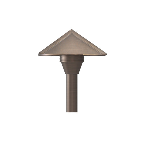 Lite the Nite Path Light Brass 6 Inch Pyramid 3.6W 12/24V AC/DC Dimmable LED 18 Inch Stem