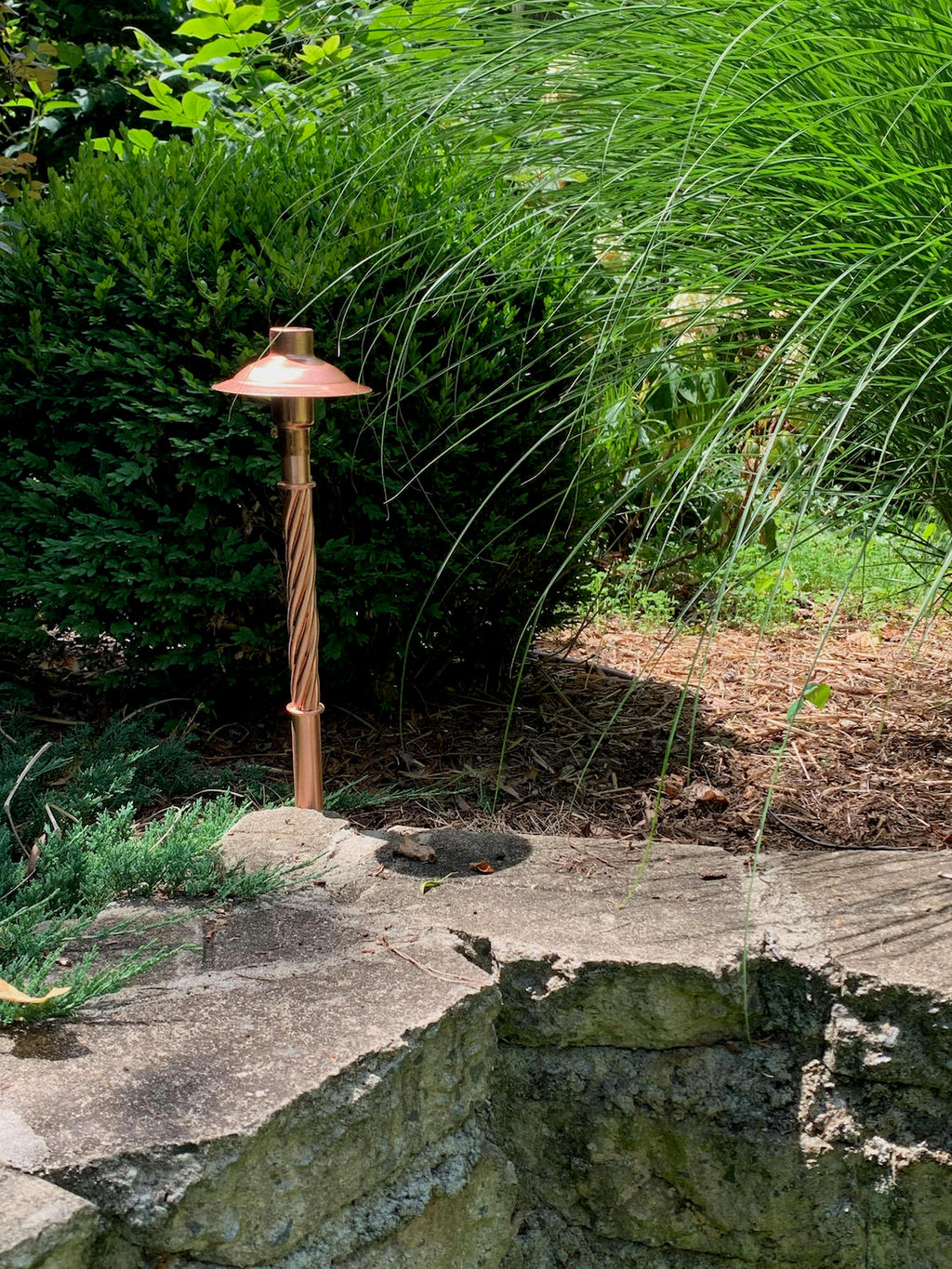 Stems Rope CopperMoon CM.730-10 Copper 9 inch Path Light Top, 20 inch Twisted Rope ...