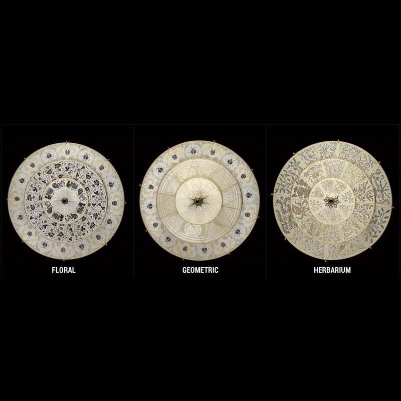 Fortuny 050-SA-1 Small Scudo Saraceno Decorated Silk Suspended Classic - 19-3/4"