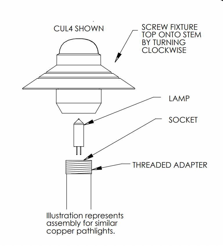 Hadco CUL7 Replacement Frosted Glass Tube & Top Assembly Only