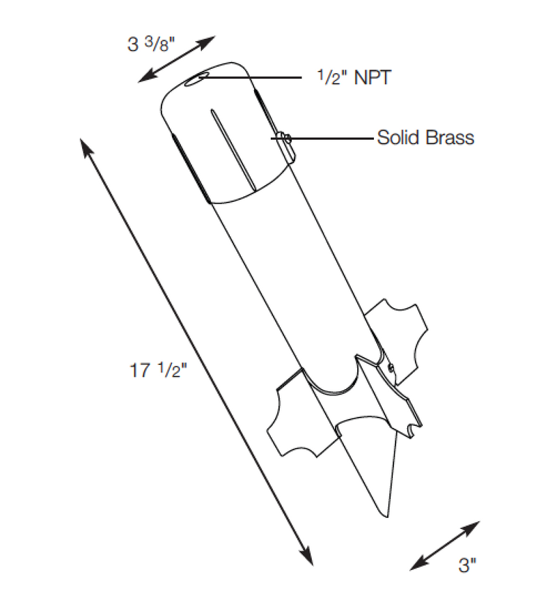 SPJ SPJ19-03-SP-RB Perma Post with Brass Cap