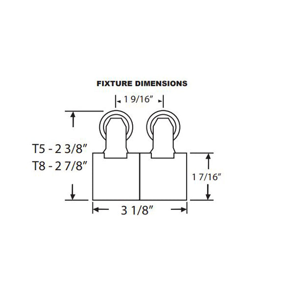 Advantage Environmental Lighting 2STL 2 Lamp Staggered Strips Designed for LED Tubes