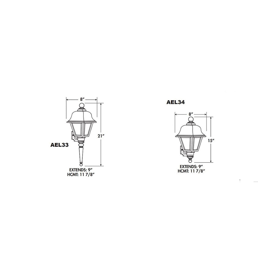 Advantage Environmental Lighting AE33 or AE34 Bradford Wall Mount