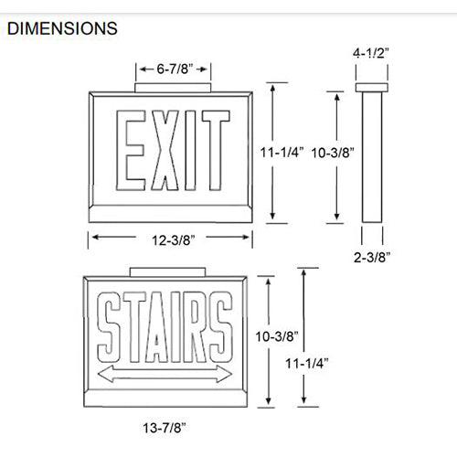 Advantage Environmental Lighting CAX5LU Chicago Approved Steel LED Exit Sign