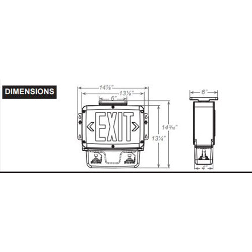 Advantage Environmental Lighting CNXEMU LED NEMA4X/NSF Exit & Emergency Combo