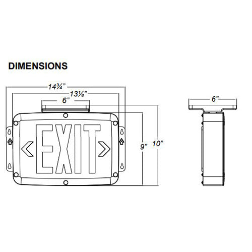 Advantage Environmental Lighting CNXU LED NEMA4X/NSF Exit Sign