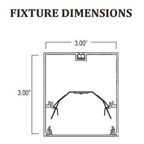 Advantage Environmental Lighting DL3SMS High Performance 3" X 3" Aperature Fluorescent Linear Surface Luminaire