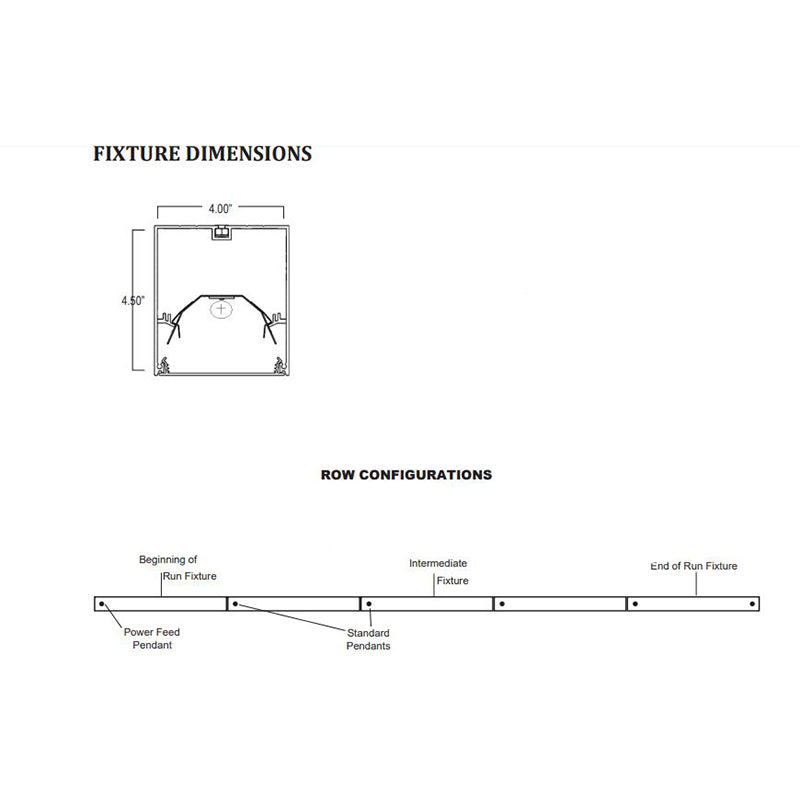 Advantage Environmental Lighting DL4DS High Performance 4" X 4" Aperature Fluorescent Linear Suspended Luminaire