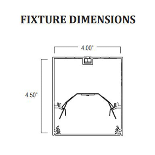 Advantage Environmental Lighting DL4SMS High Performance 4" X 4" Aperature Fluorescent Linear Surface Luminaire