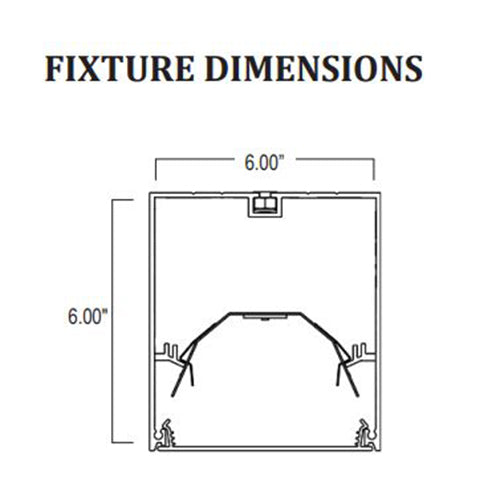 Advantage Environmental Lighting DL6SMS High Performance 6" X 6" Aperture Fluorescent Linear Surface Luminaire