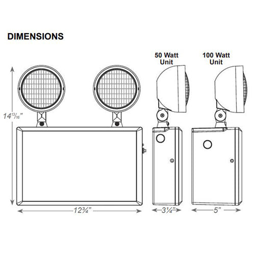 Advantage Environmental Lighting EM1BAA - BAA Compliant Remote Capable Incandescent Emergency Light