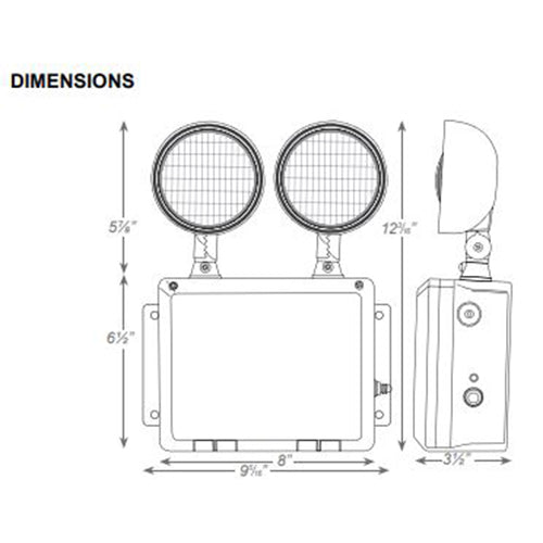 Advantage Environmental Lighting EM8-2 Wet Location Remote Capable LED Emergency Unit