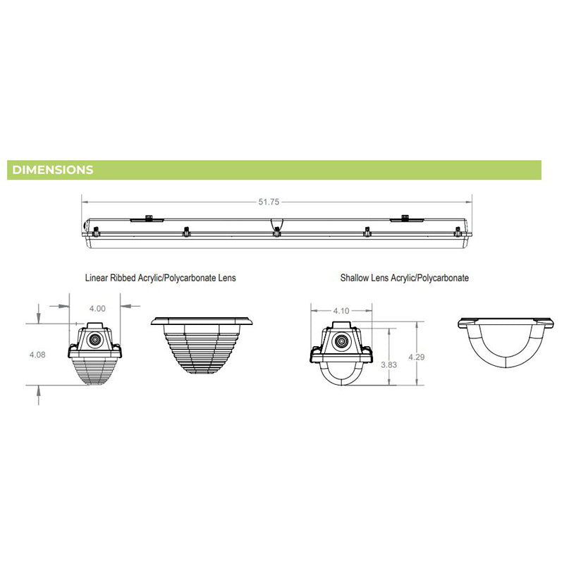 Advantage Environmental Lighting LVVT Commercial Grade Narrow LED Vapor Tight