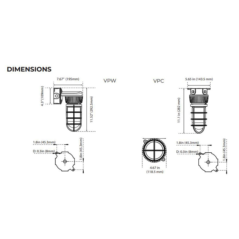 Vphp Light Advantage Environmental Lighting VPC & VPW LED Vaporproof Lighting