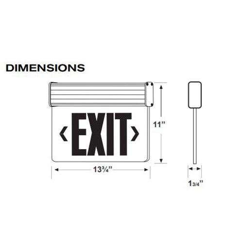 Advantage Environmental Lighting X1U Aluminum LED Edgelit Exit Sign
