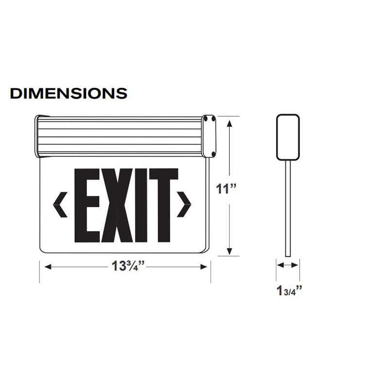 Advantage Environmental Lighting X1UBAA - BAA Compliant Aluminum LED Edgelit Exit Sign