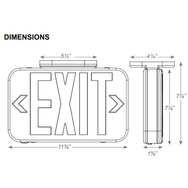 Exit Sign Specifications Advantage Environmental Lighting X4U Thin Thermoplastic LED Exit Sign