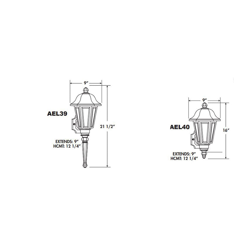 Advantage Environmental Lighting AE39 or AE40 Cambridge Wall Mount