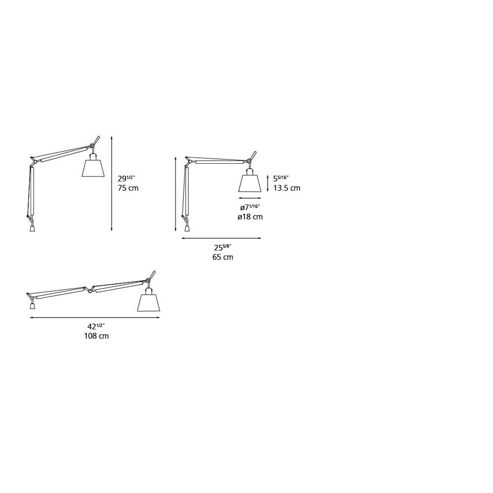 Artemide 0947028A Tolomeo with Shade Body INC 75W E26 Aluminum/Fiber Additional Image 1