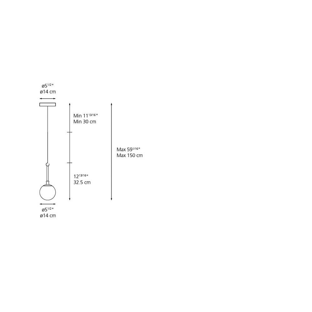 Artemide 1280018A Nh 14 Suspension LED Max 5W E12 Gold Additional Image 1