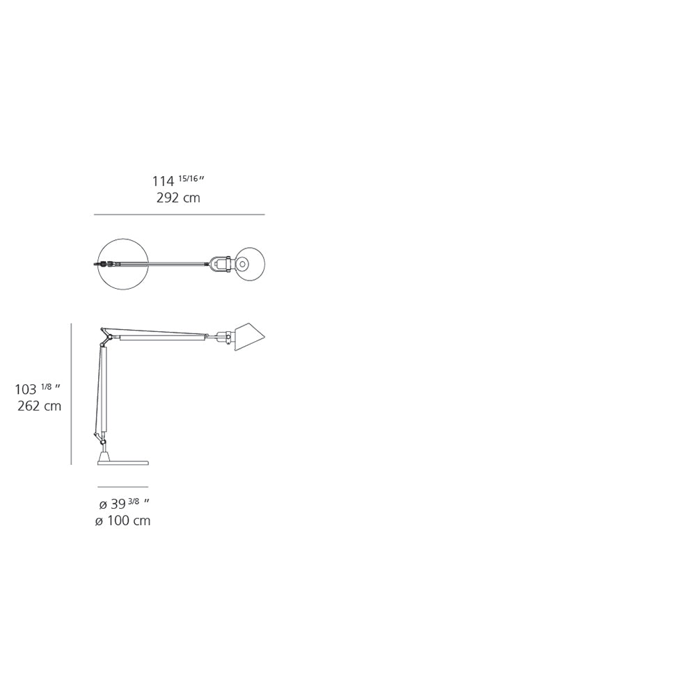 Artemide 1532155A Tolomeo XXL LED 55W 30K 90CRI Aluminum with Base 120V Floor Light