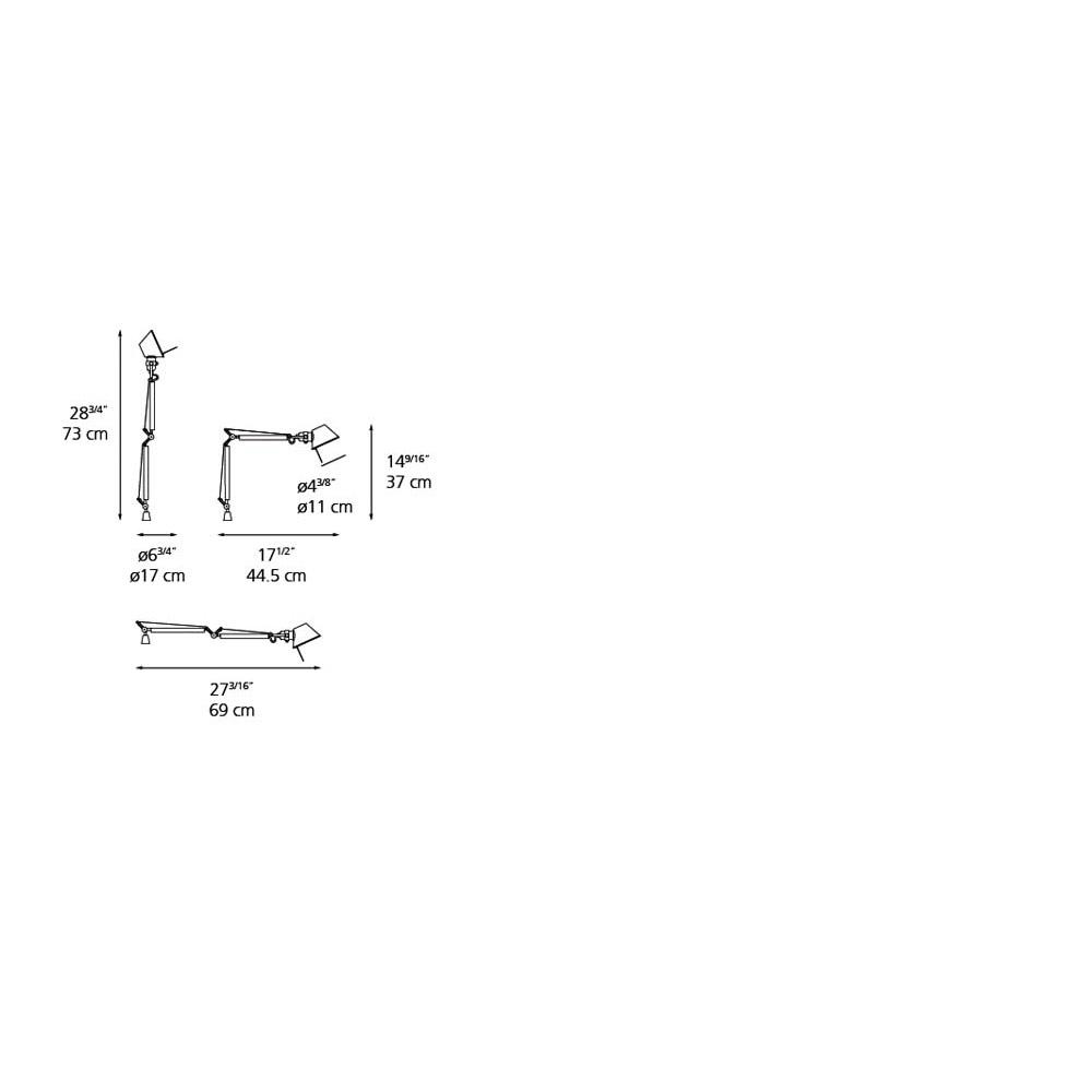 Artemide A010908 Tolomeo Micro Body INC 60W E12 Aluminum Additional Image 1