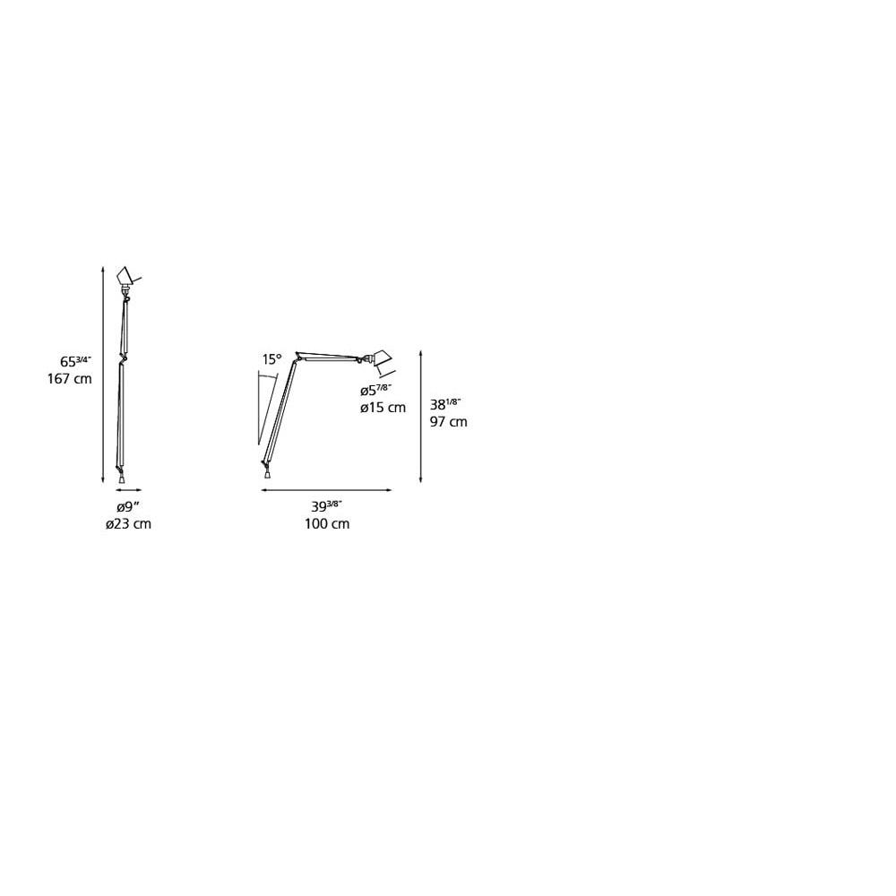 Artemide A013908 Tolomeo Reading Body INC 100W E26 Aluminum Additional Image 1